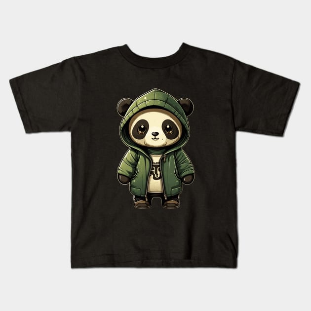 Panda in a Hoodie Kids T-Shirt by Trendy Tshirts